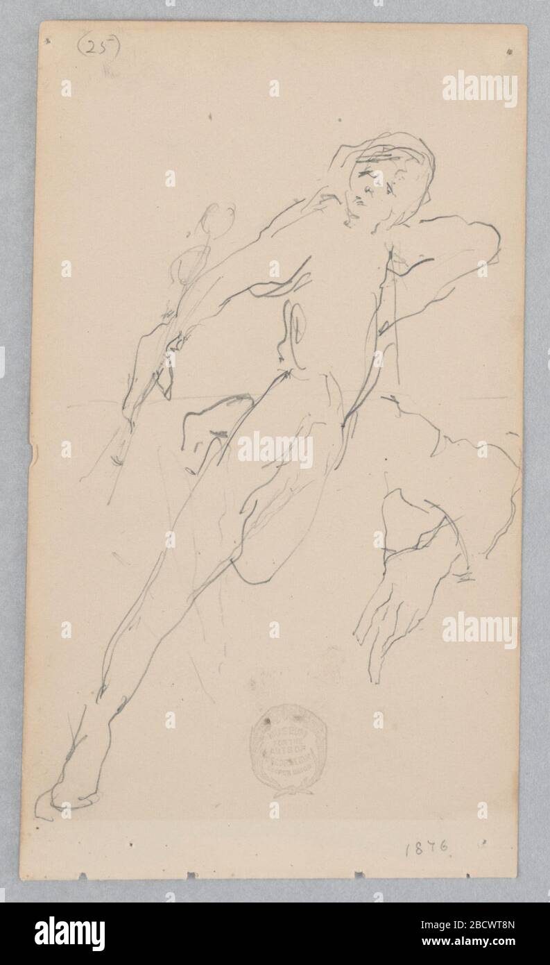 Figura. Ricerca in ProgressSketch di una figura in movimento. Figura Foto Stock