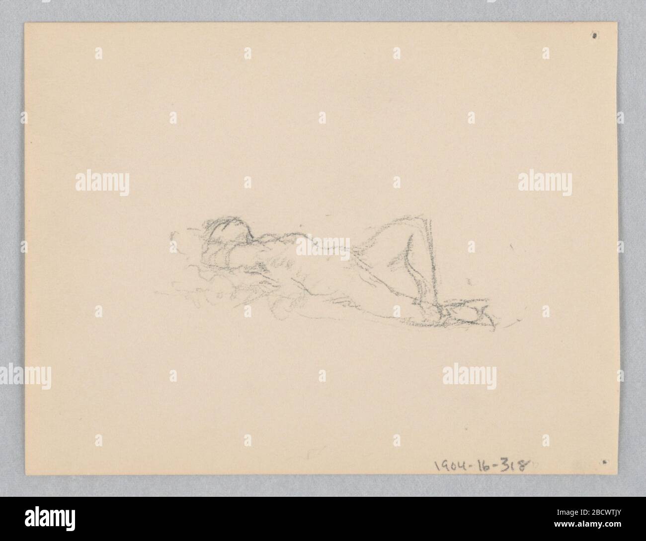 Studio per una donna Moods to Music Mendelssohn Glee Club New York NY. Ricerca in ProgressSketch di una figura femminile reclinabile. Studiare per una donna Moods to Music Mendelssohn Glee Club New York NY Foto Stock