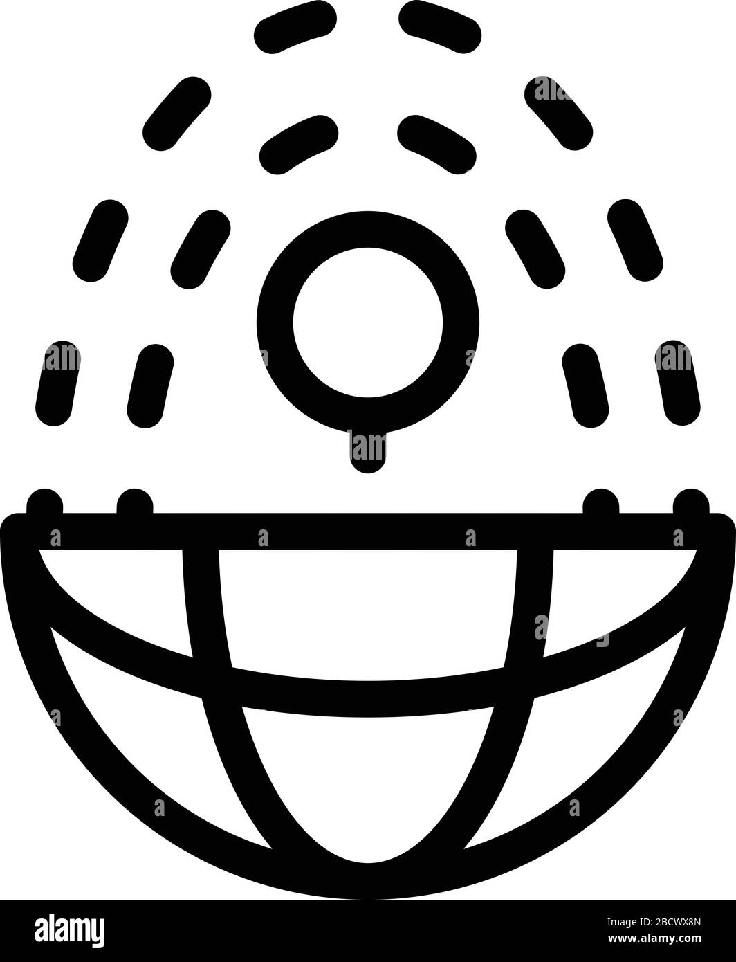 Icona potenza di gravità spaziale, stile contorno Illustrazione Vettoriale