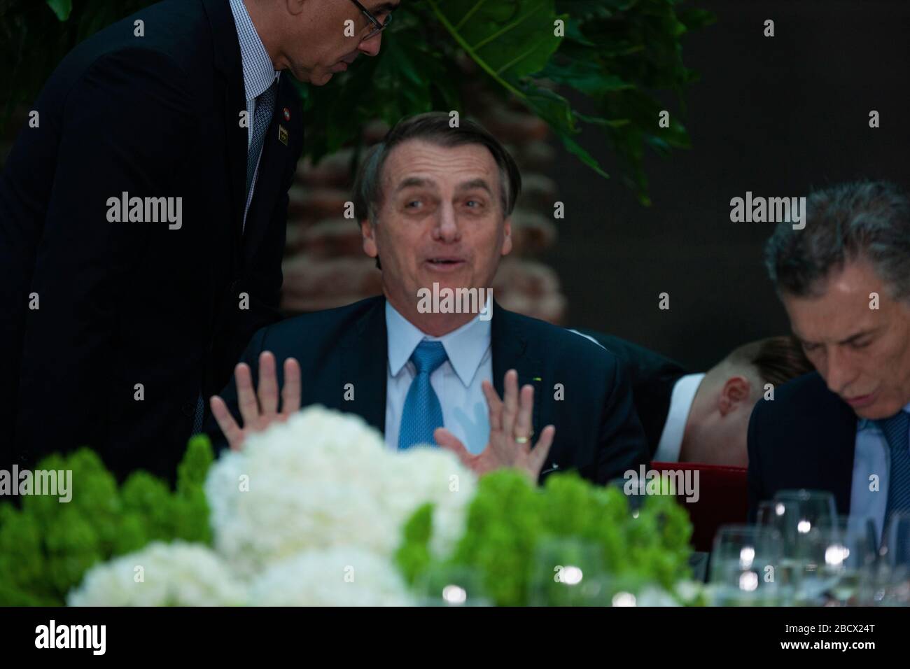 Brasiliano residente Jair Messias Bolsonaro Foto Stock