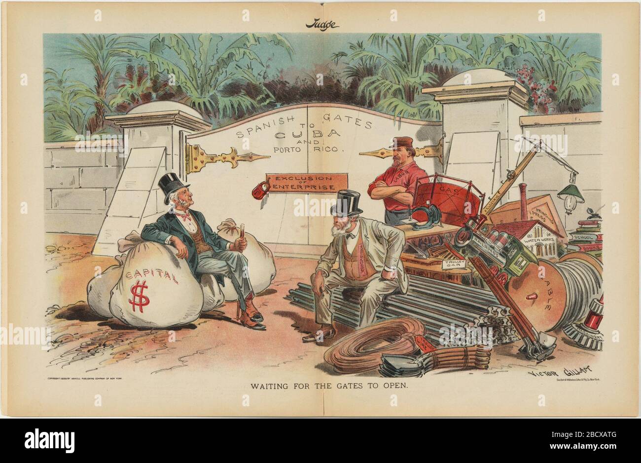 In attesa dell'apertura dei cancelli. AD/NPG.77.14 Foto Stock