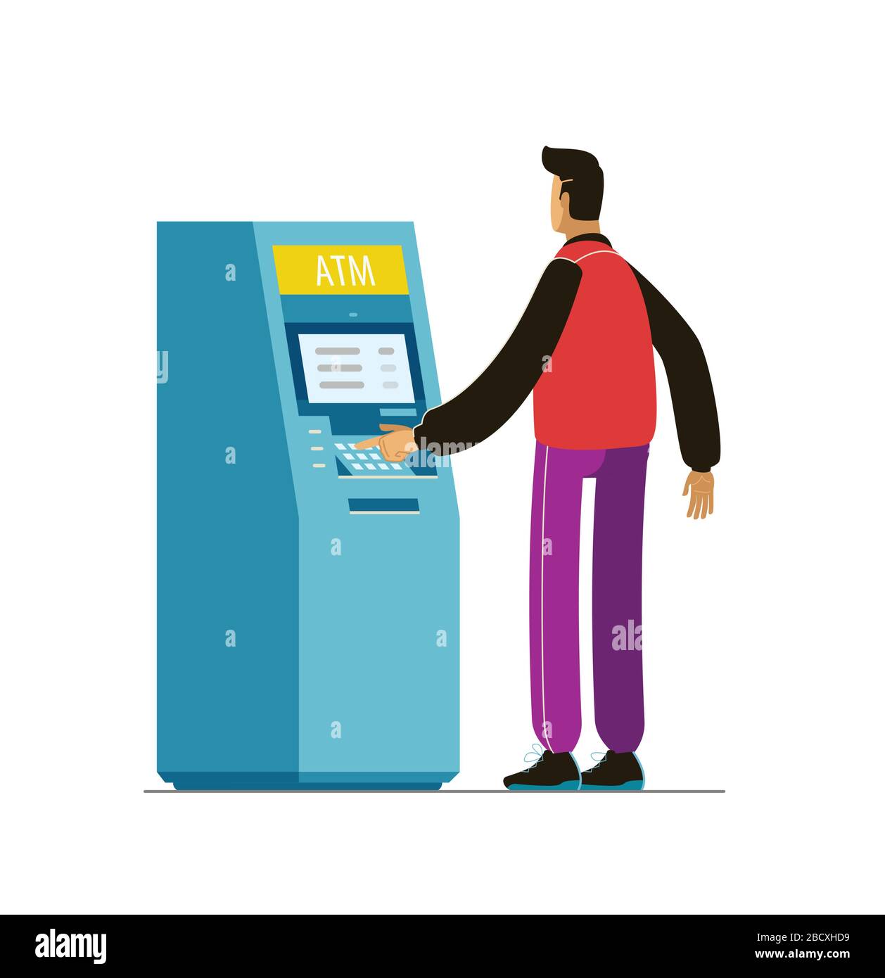 Vettore macchina ATM. Pagamento con carta di credito Illustrazione Vettoriale