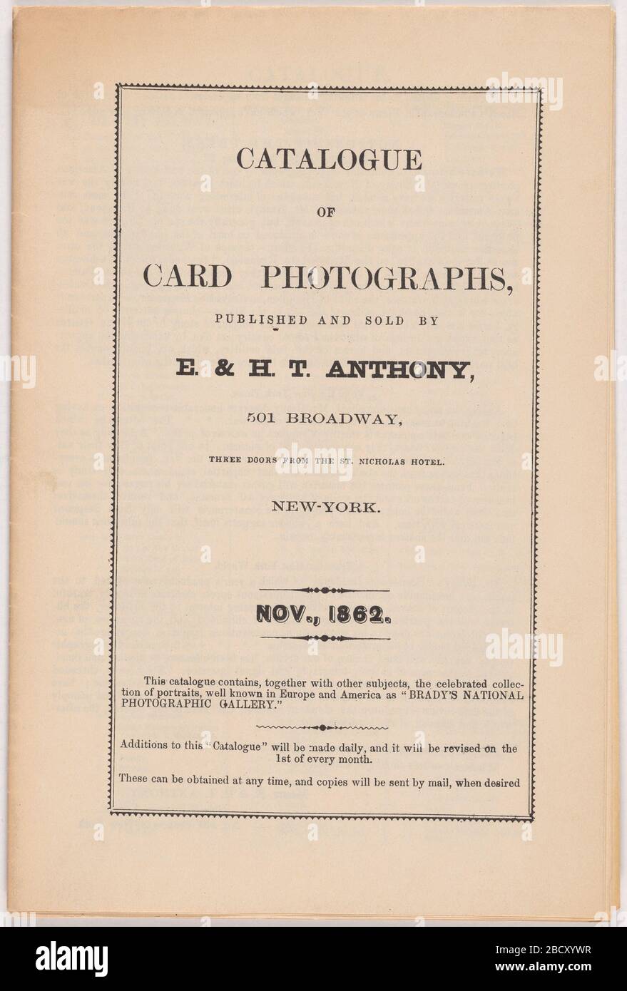 Catalogo di fotografie di carte pubblicato e venduto da e HT Anthony. AD/NPG.80.8 Foto Stock