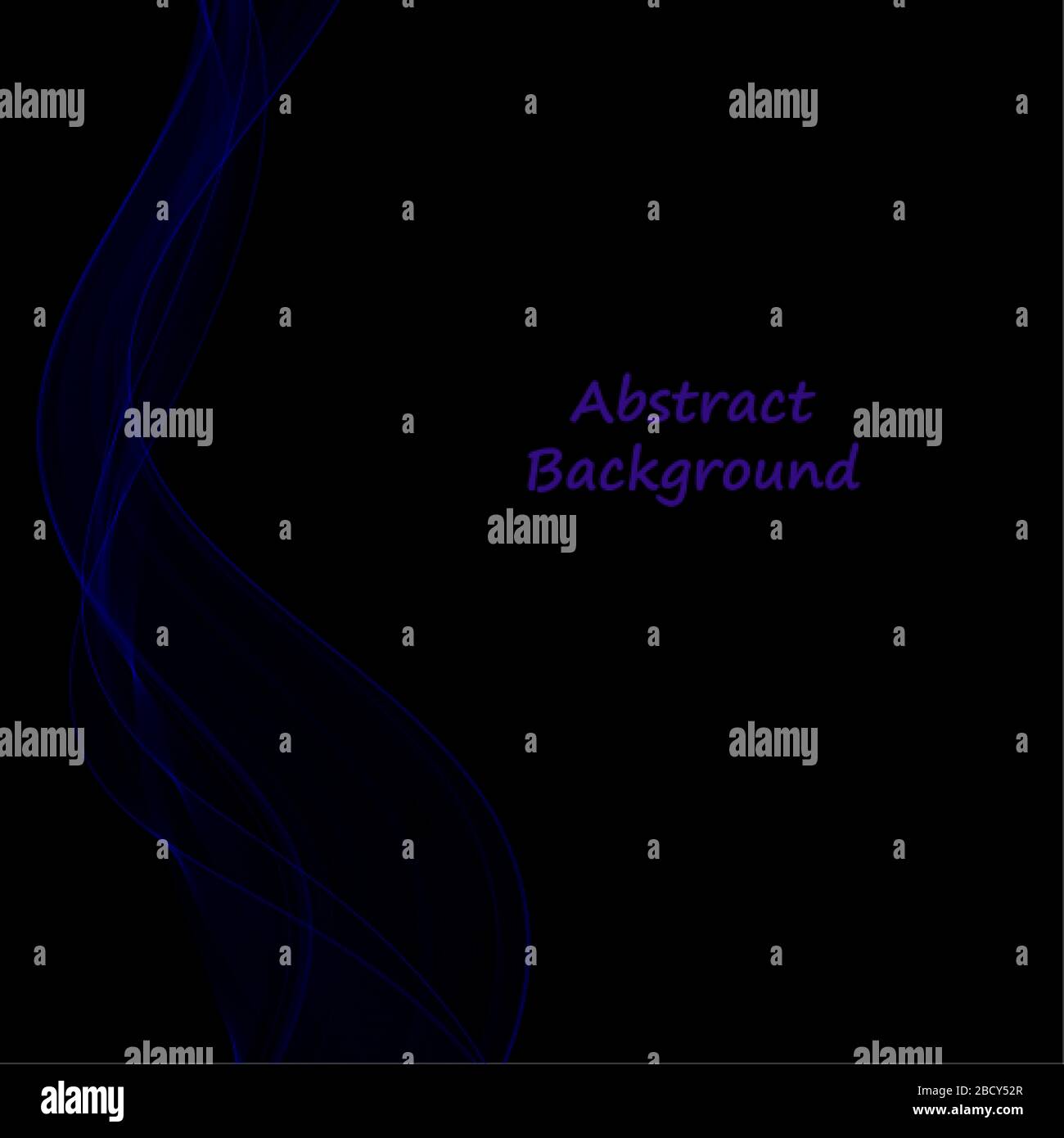 onda fumosa blu su sfondo nero. modello di presentazione. layout per copertina, brochure, volantino, banner, cartellino, certificato Illustrazione Vettoriale
