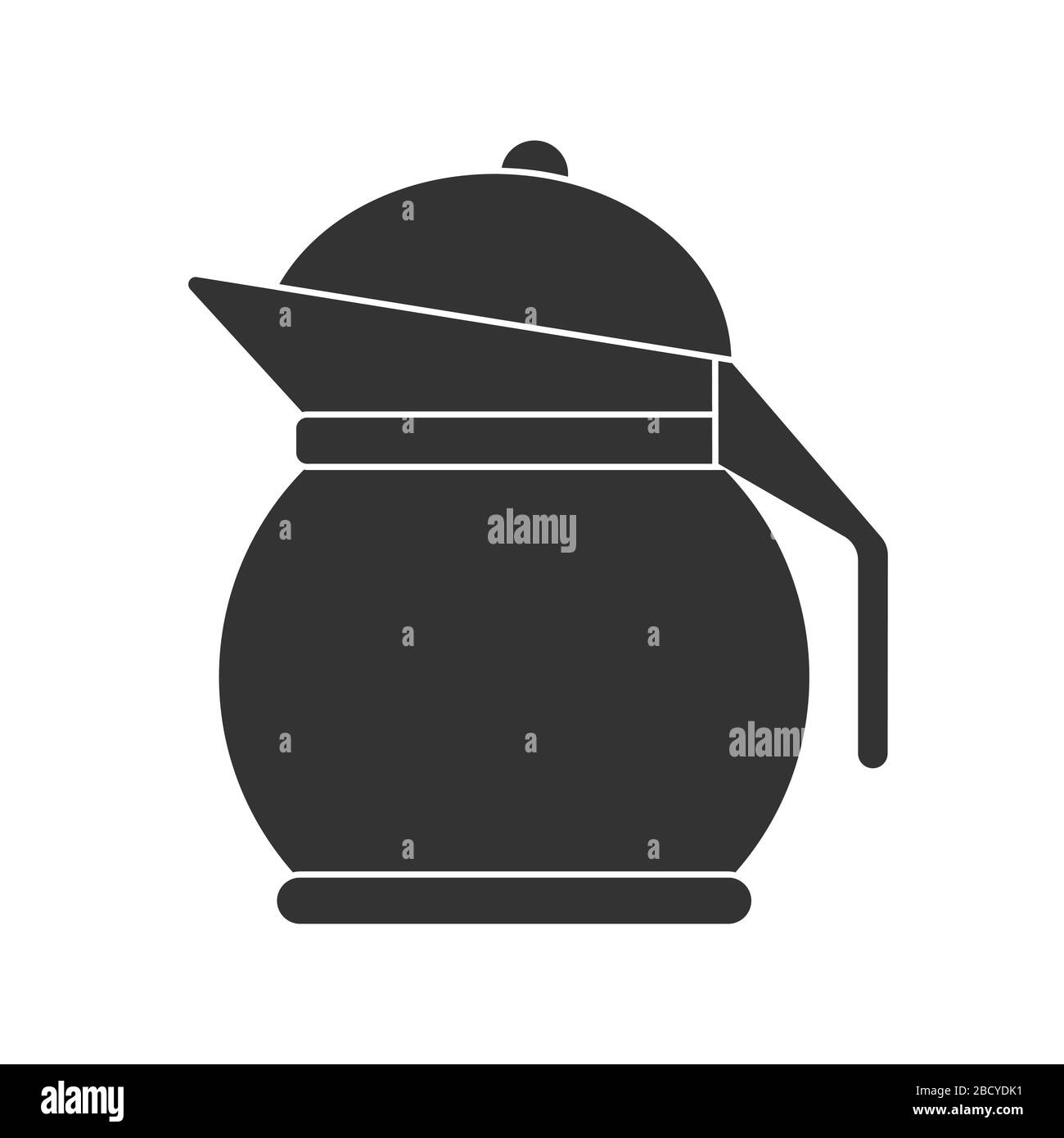 Icona di una teiera o di una brocca con un coperchio. Illustrazione del materiale vettoriale. Design semplice isolato su sfondo bianco Illustrazione Vettoriale