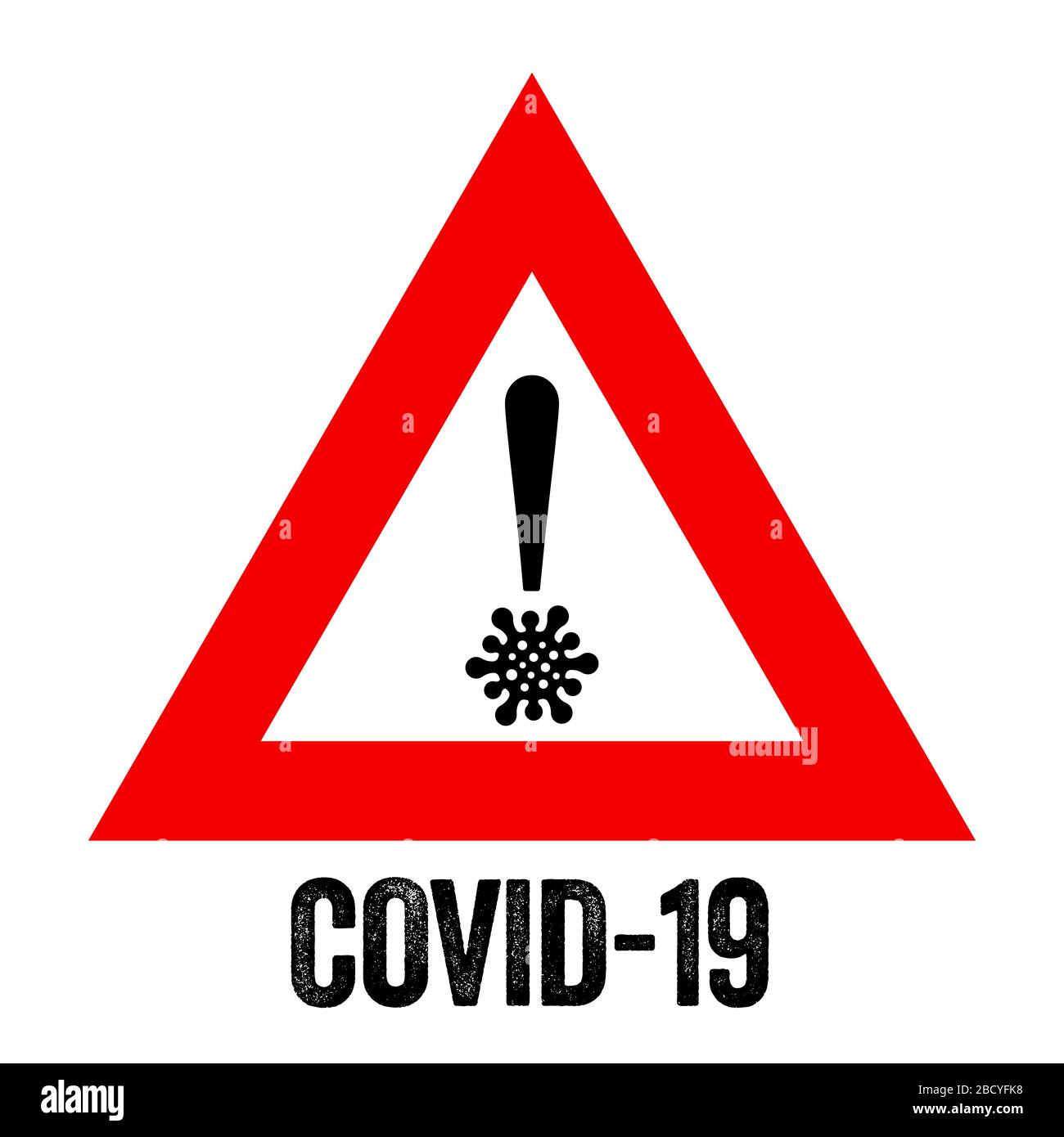 Pandemico Covid-19 Corona virus segnale di avvertimento concetto di illustrazione vettore. Illustrazione Vettoriale