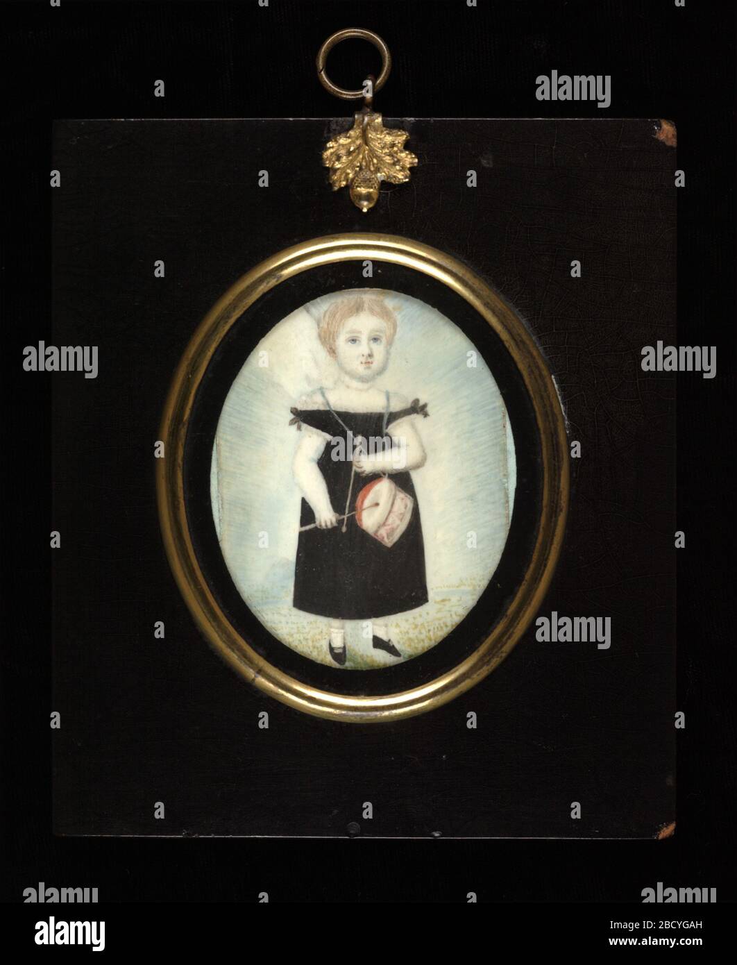Bambino ragazzo inglese. Non sempre è possibile identificare il sitter in un ritratto in miniatura, e si stanno ancora facendo ricerche su alcune opere della collezione del Museo. Foto Stock