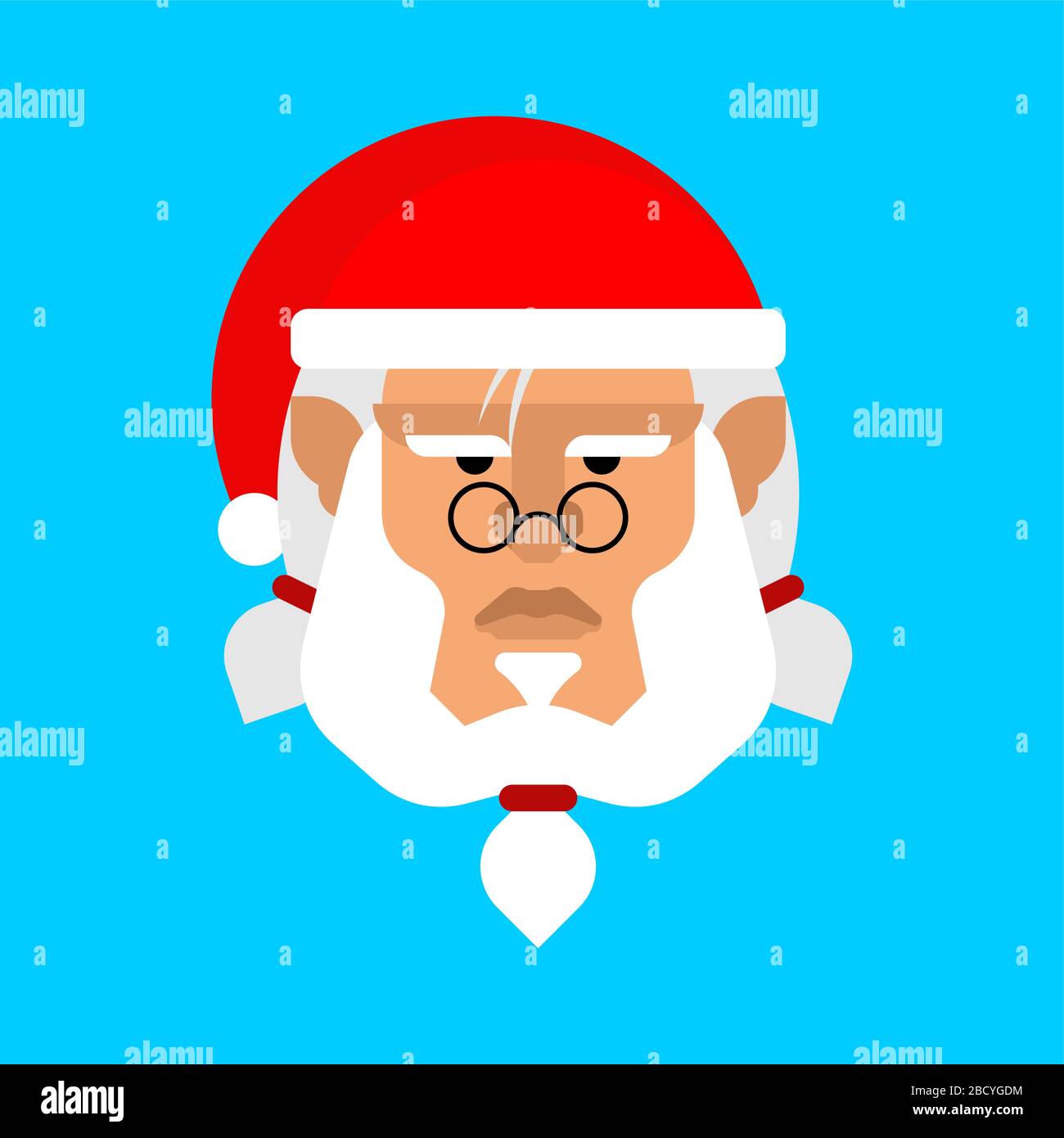 Brutale Santa faccia. Illustrazione vettoriale di Natale e Capodanno Illustrazione Vettoriale