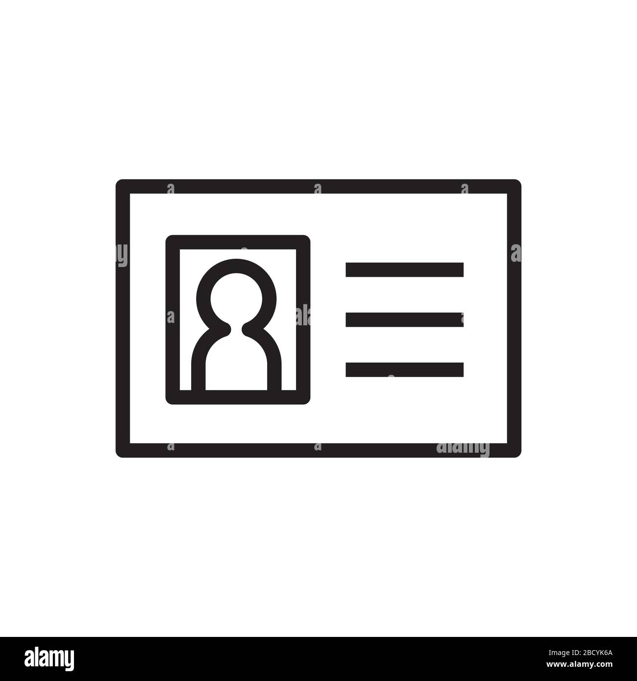 Icona della carta d'identità / della carta d'identità / della patente di guida Illustrazione Vettoriale