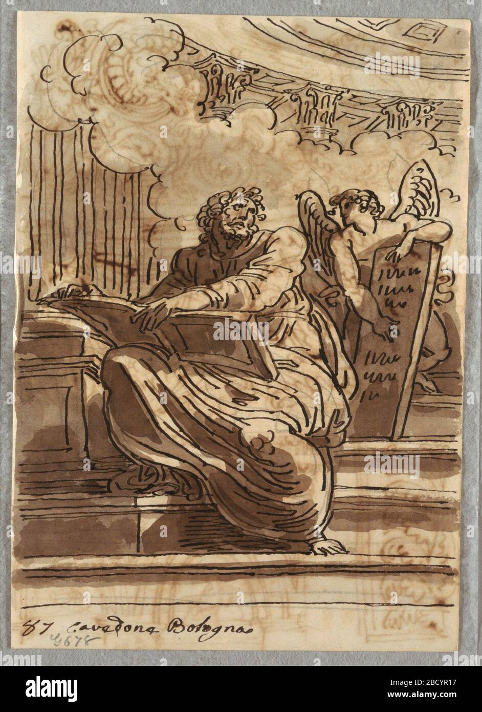 San Matteo e un Angelo. Ricerca in ProgressOn verso: Studi decorativi architettonici San Matteo e un Angelo Foto Stock