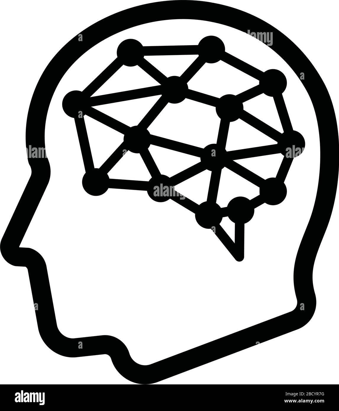 Ai , intelligenza artificiale, apprendimento profondo / icona vettoriale piatta Illustrazione Vettoriale