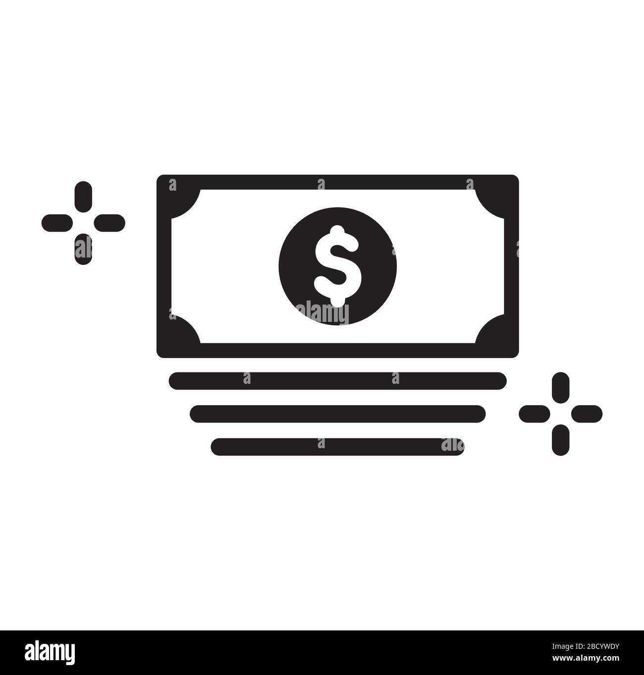 Icona fattura / massa di denaro / contanti (dollaro / USD) Illustrazione Vettoriale