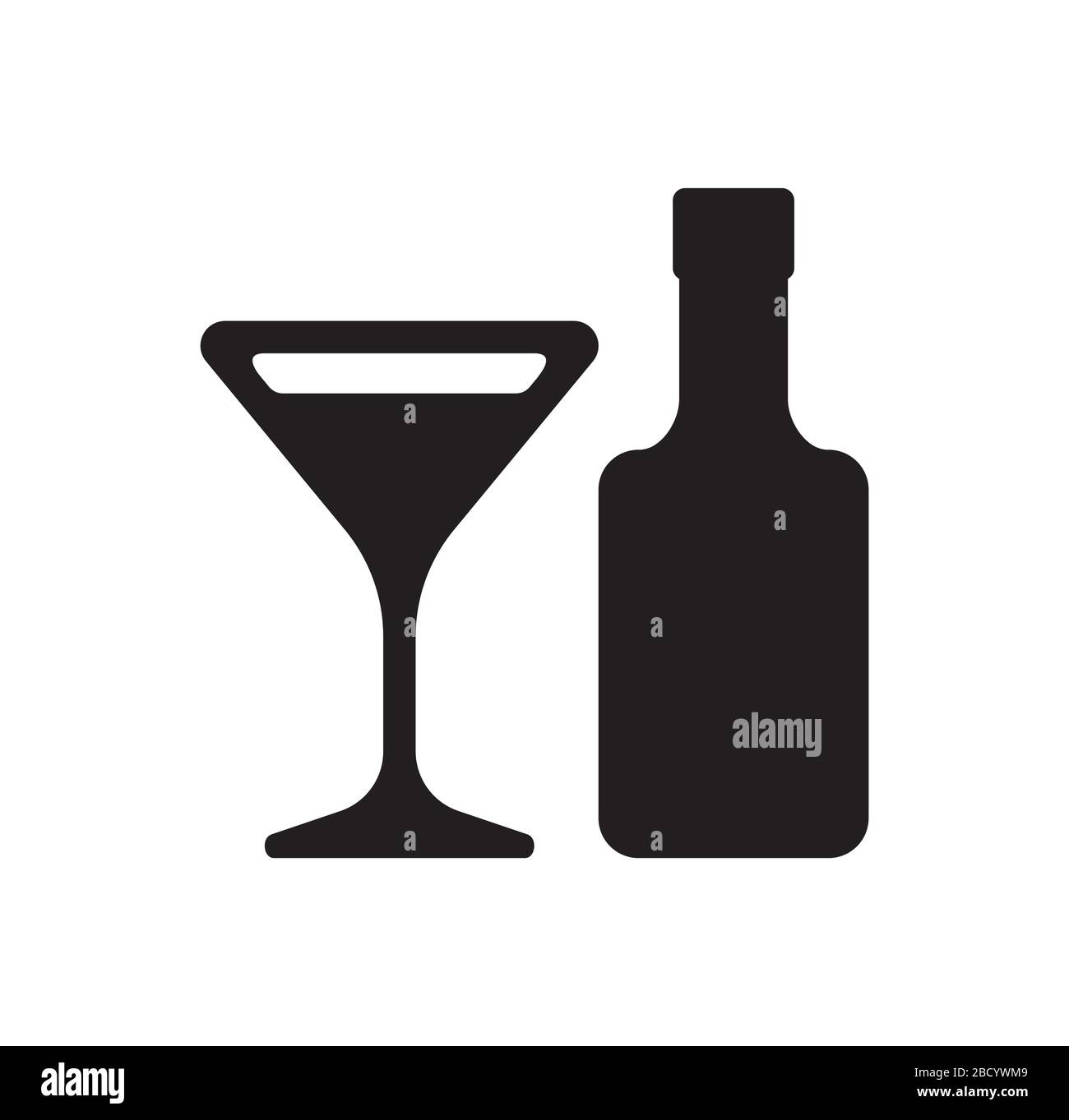 Icona alcol / bere / vino / cocktail Illustrazione Vettoriale