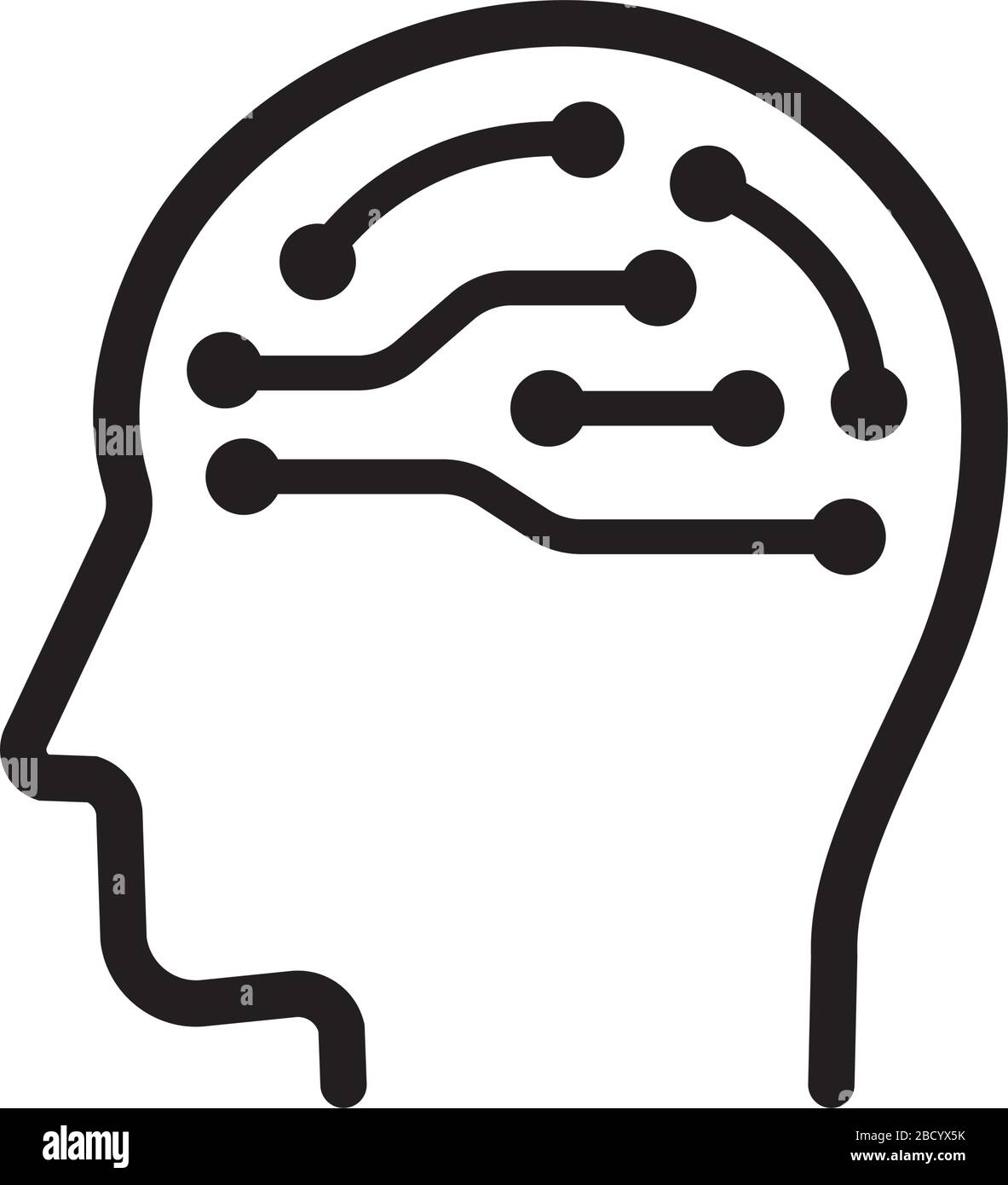 Ai , intelligenza artificiale, apprendimento profondo / icona vettoriale piatta Illustrazione Vettoriale