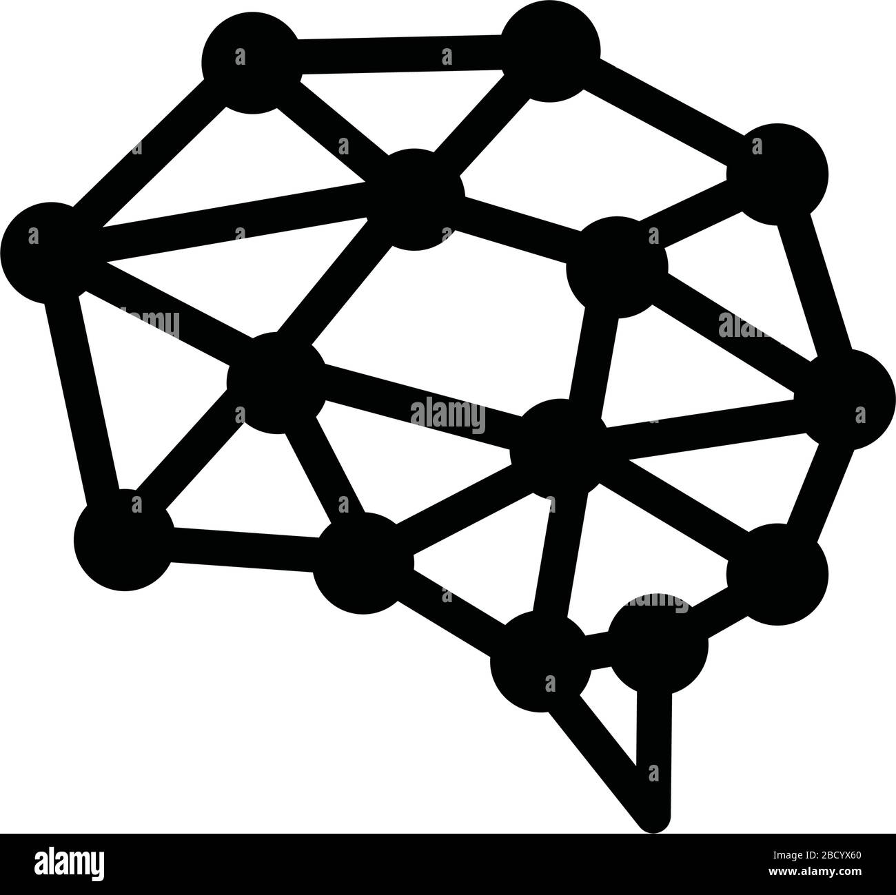 Ai , intelligenza artificiale, apprendimento profondo / icona vettoriale piatta Illustrazione Vettoriale