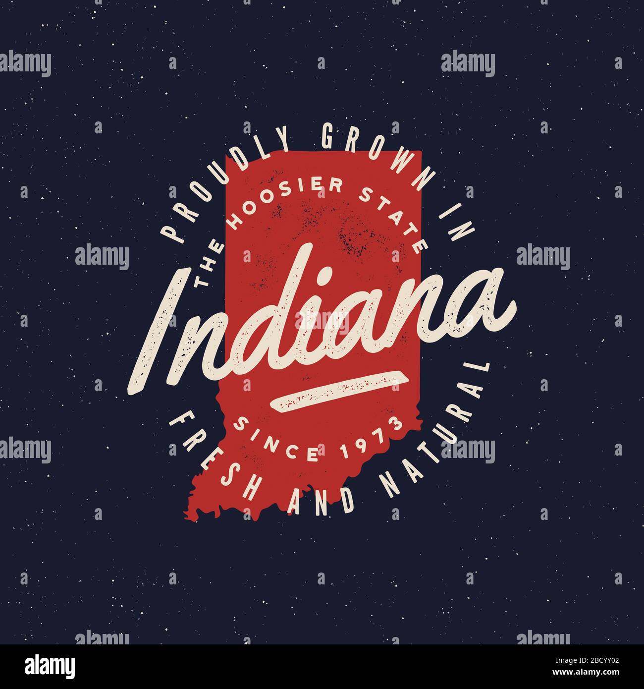 fattoria locale retro grunge badge. homegrown in indiana. illustrazione vettoriale Illustrazione Vettoriale