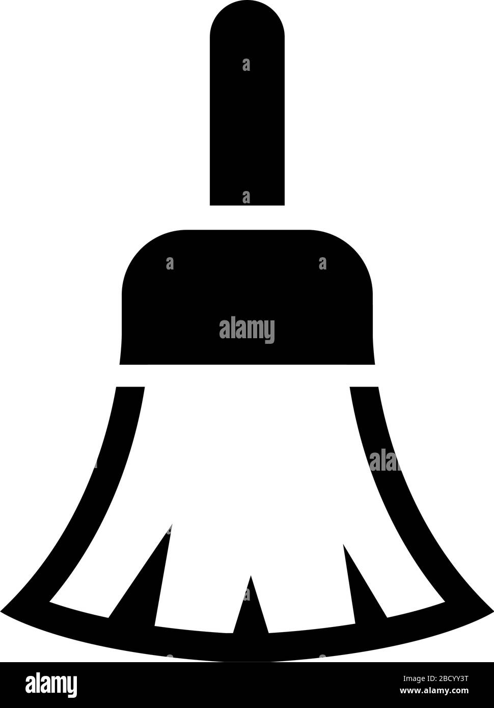 Immagine di un'icona a forma di spazzolone, pulitore e polverino Illustrazione Vettoriale