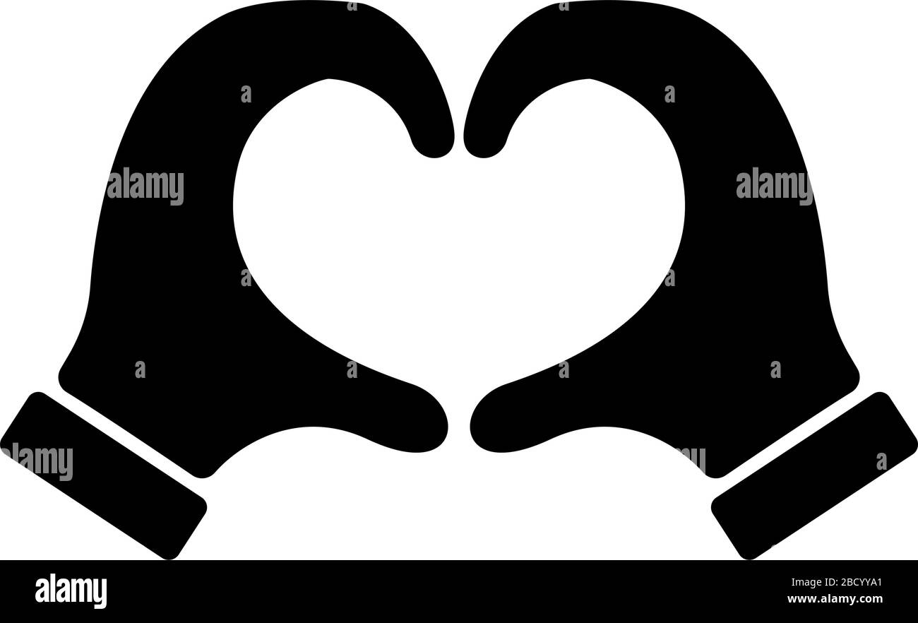 Mano cuore, amore, sostegno, aiuto, pace, icona di amicizia Illustrazione Vettoriale