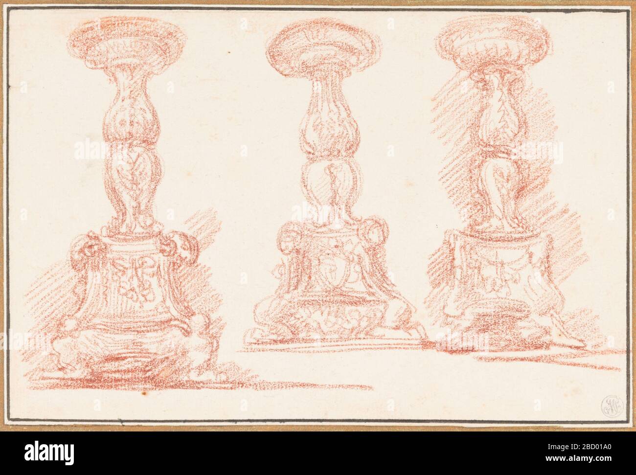 Studio dei candelabri. Ricerca in ProgressStudy of Three Candelabras Study of Candelabras Foto Stock