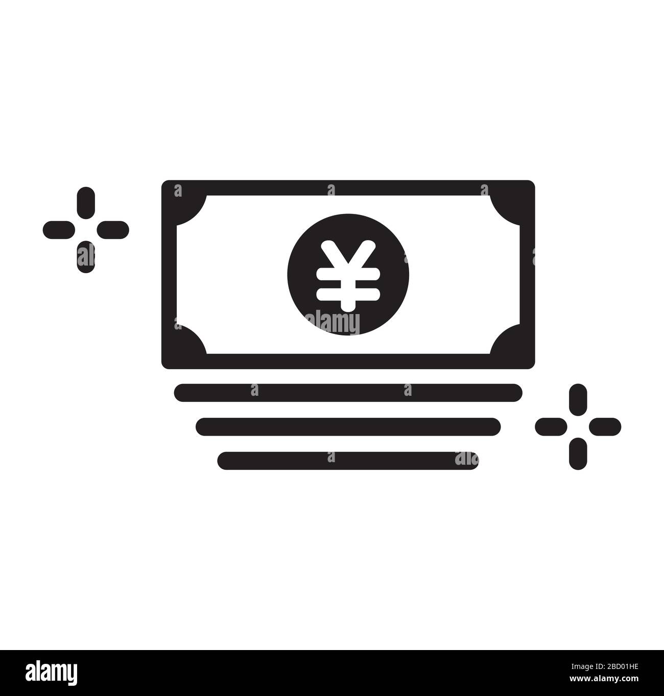 Icona fattura / massa di denaro / contanti (yen / JPY) Illustrazione Vettoriale