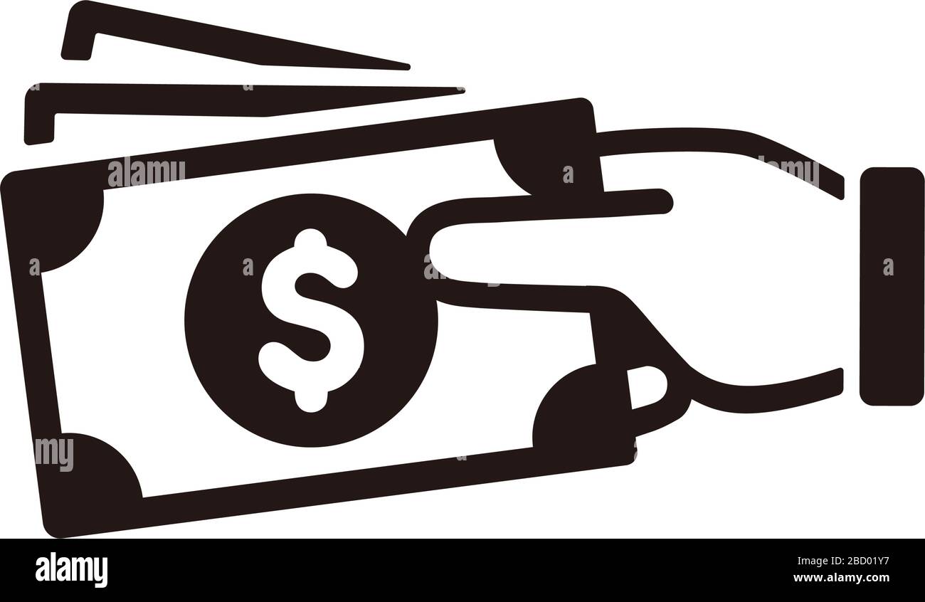 Icona fattura / massa di denaro / contanti (dollaro / USD) Illustrazione Vettoriale