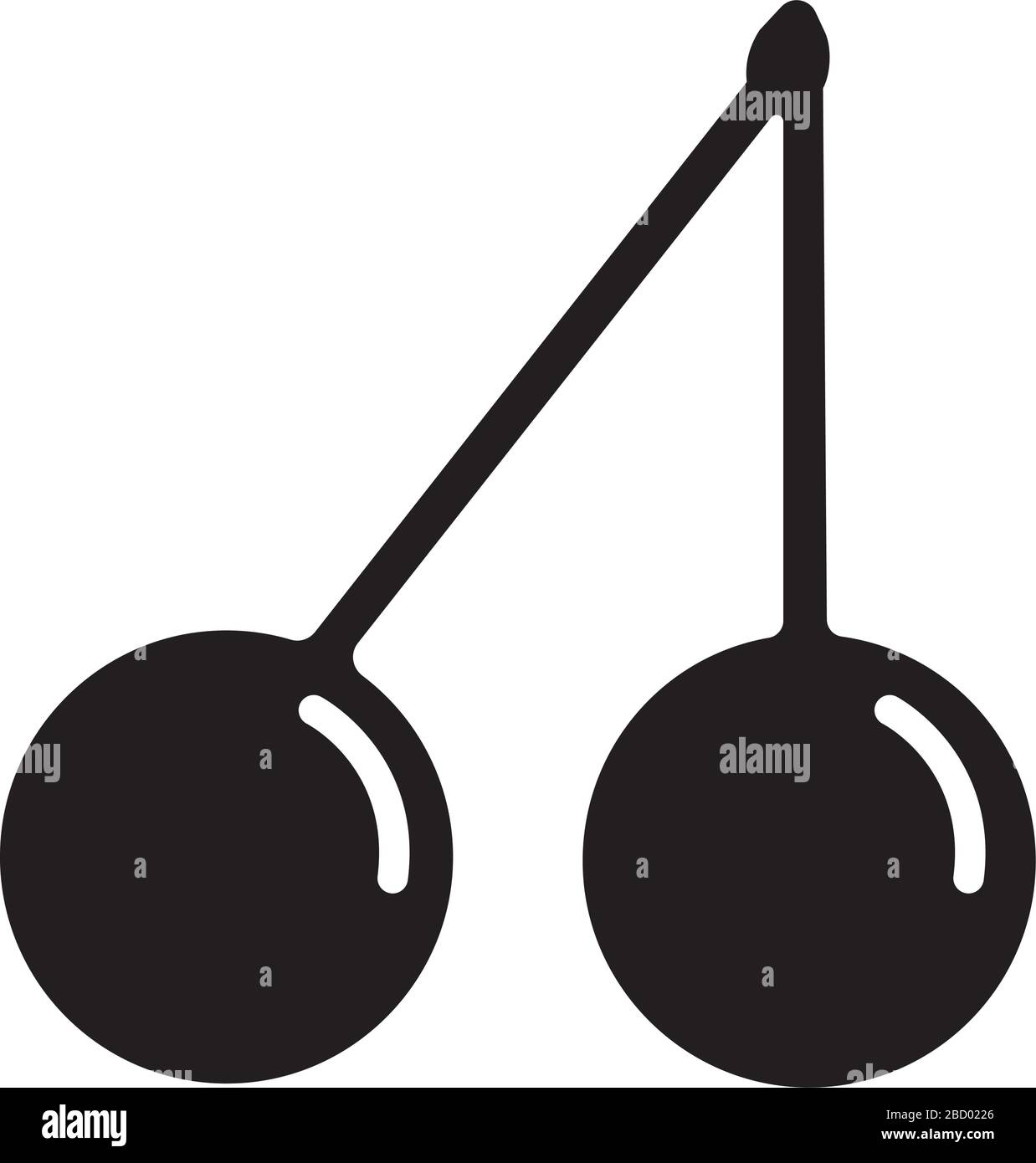 Icona piatta Cherry Vector (frutta/cibo) Illustrazione Vettoriale