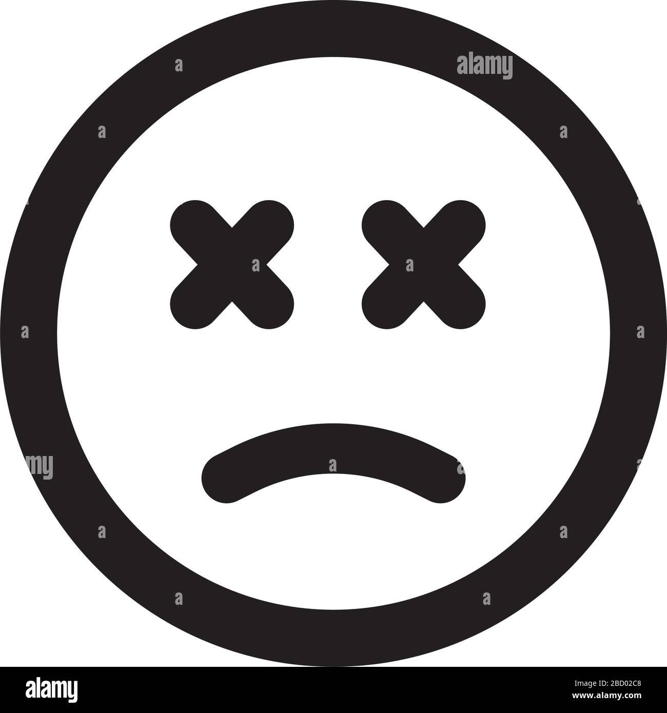 icona del volto triste e infelice Illustrazione Vettoriale