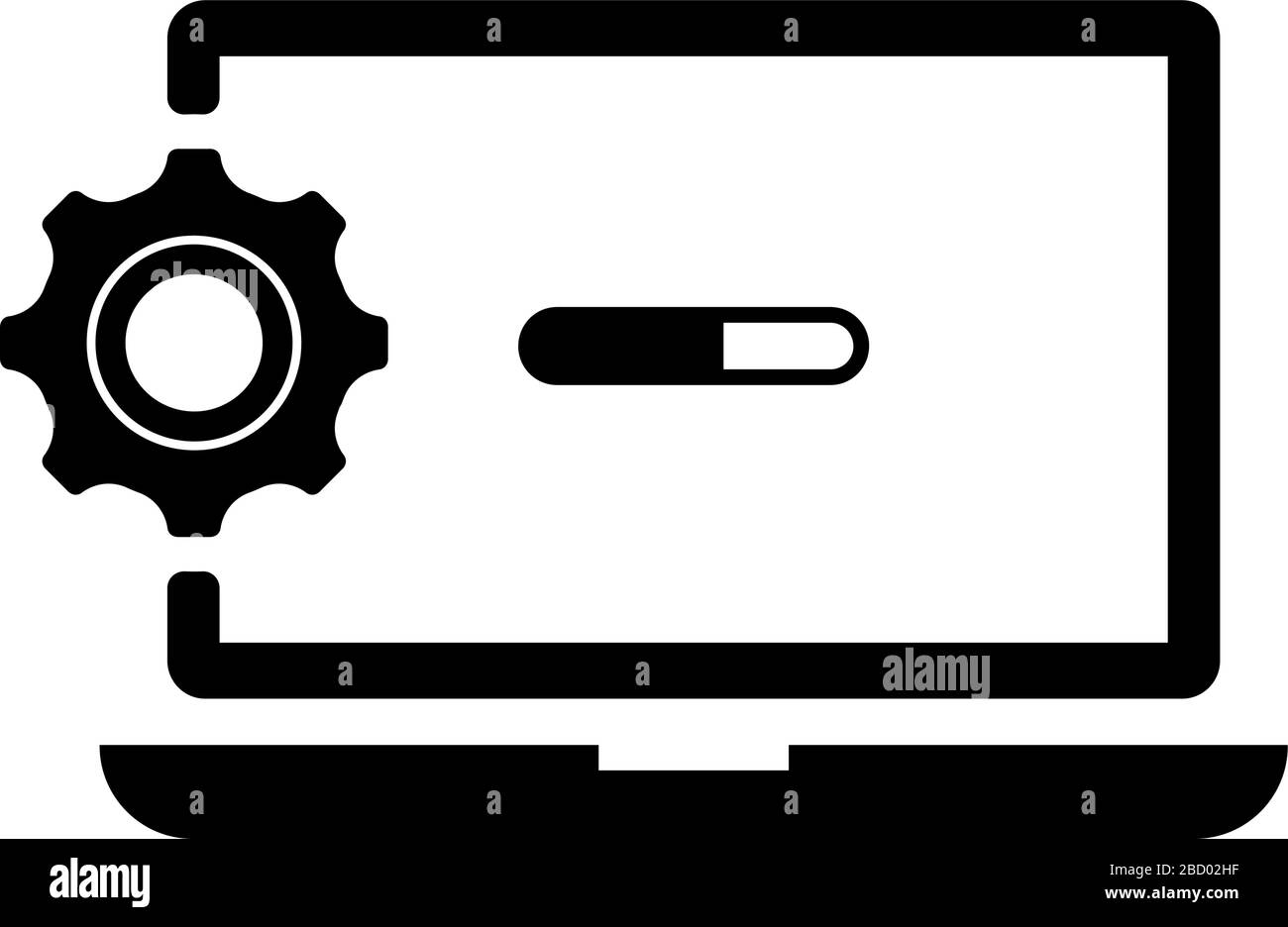 Immagine dell'icona del vettore di installazione, download, aggiornamento e manutenzione Illustrazione Vettoriale
