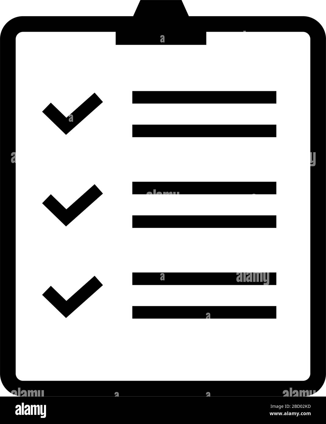 Elenco di controllo, modulo, illustrazione dell'icona del vettore del documento Illustrazione Vettoriale