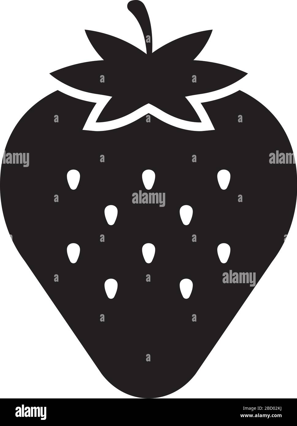 Icona piatta vettore fragola (frutta/cibo) Illustrazione Vettoriale