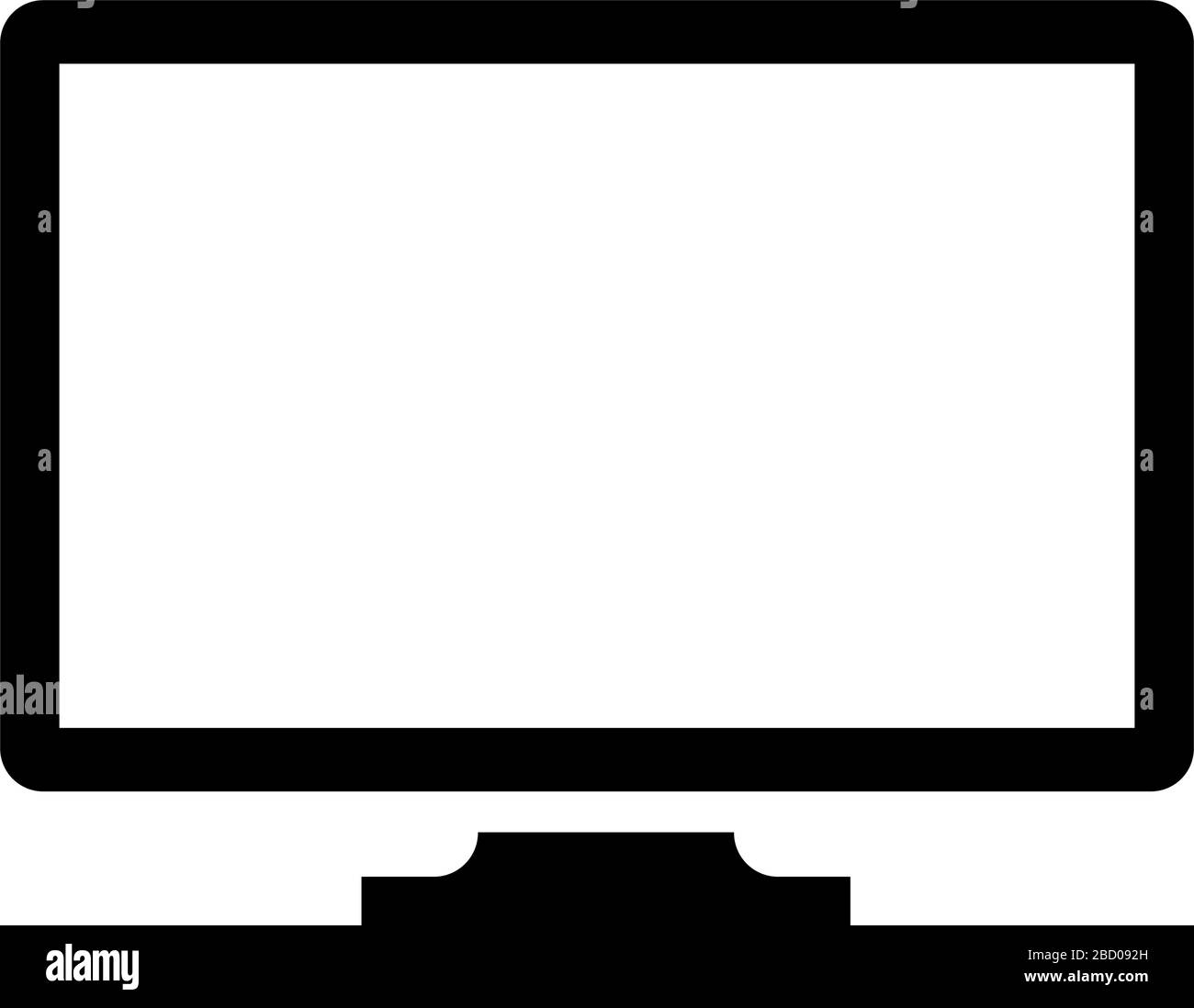 Monitor PC, display digitale, schermo desktop / illustrazione di icone vettoriali Illustrazione Vettoriale