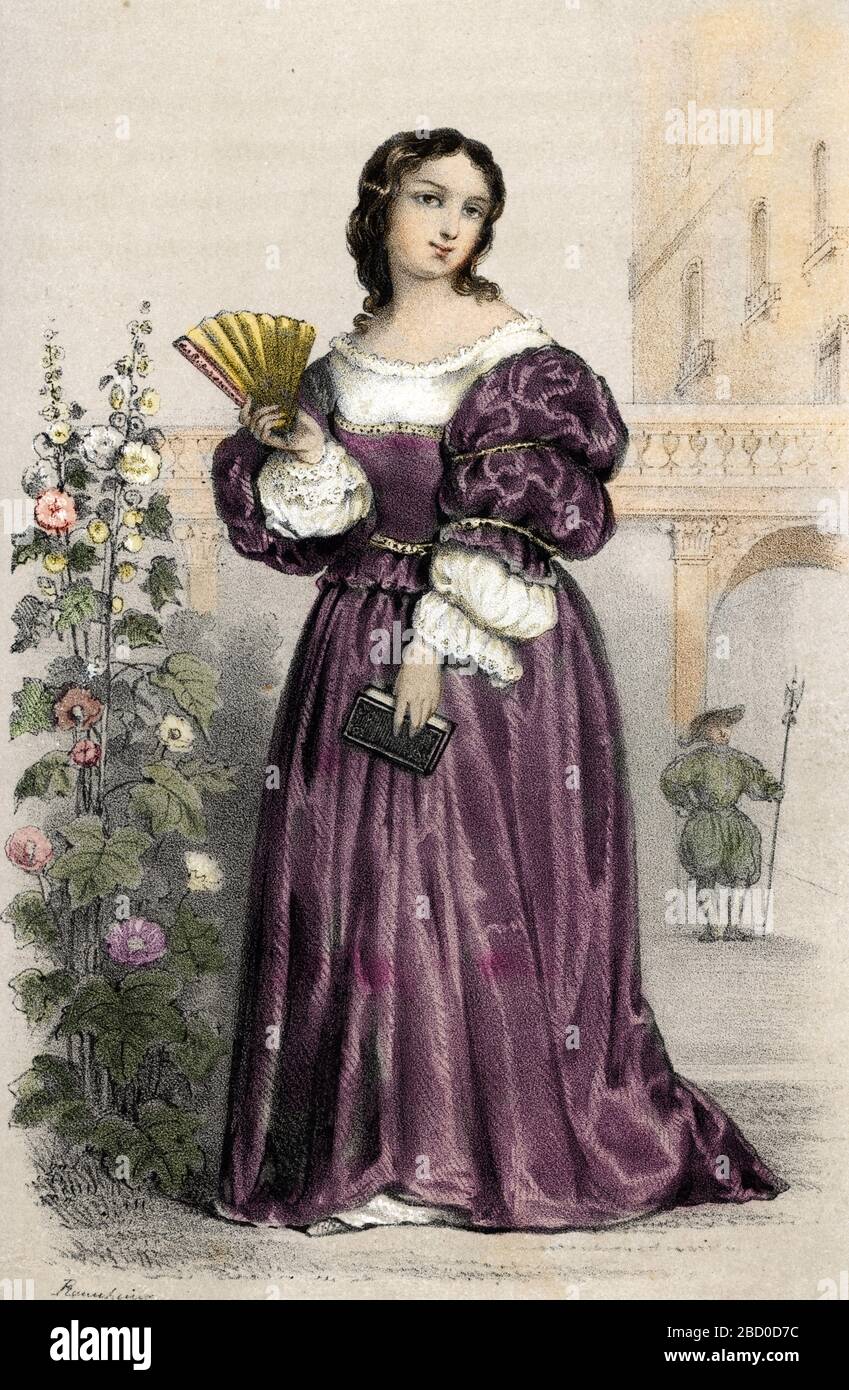 Portrait de Vittoria colonna (1490-1547) Marquise de Pescaire femme de lettres italienne (Ritratto di Vittoria colonna) gravure tiree de 'Les femmes Foto Stock