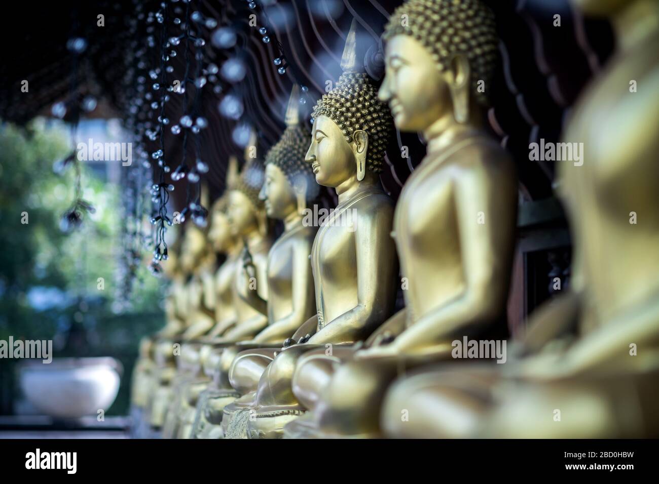 Gangaramaya Seema Malaka tempio in Colombo, Sri Lanka. Foto Stock