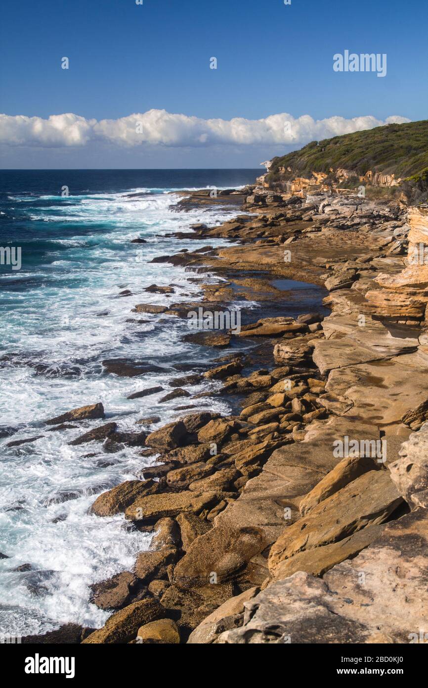 Passeggiata costiera da Malabar a Maroubra Beach, Sydney, Australia. Foto Stock