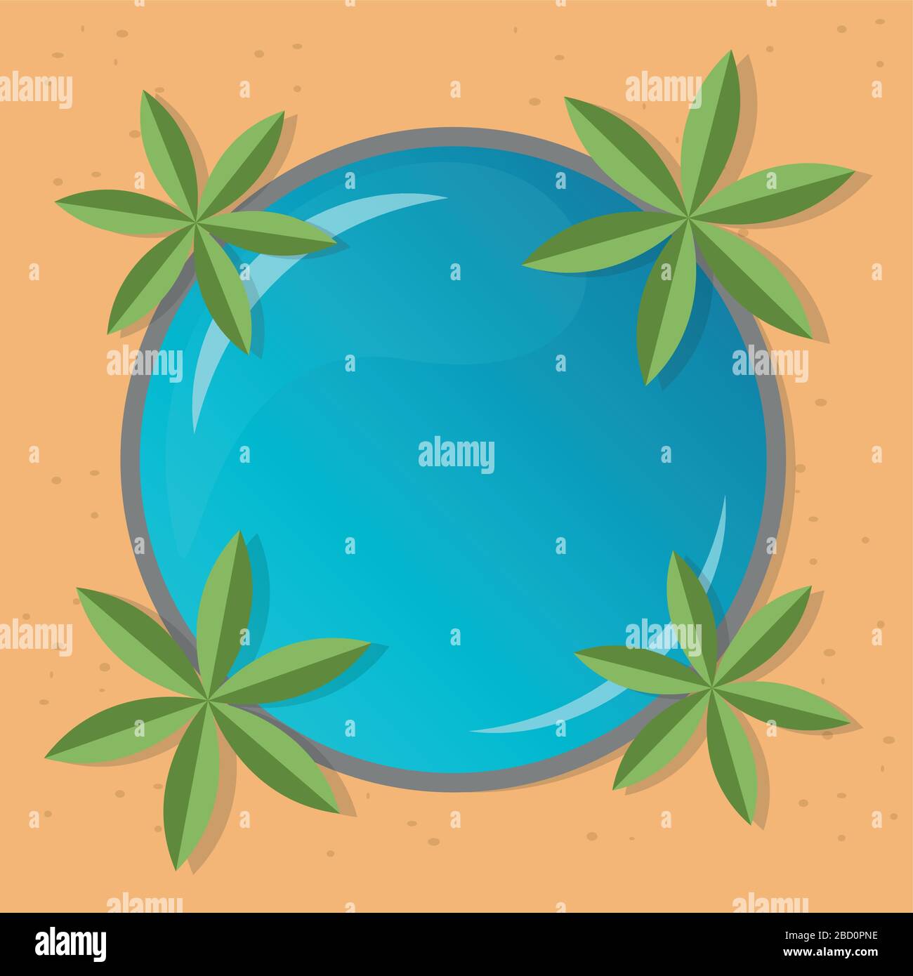 Vacanze estive piscina sulla spiaggia e palme vettore illustrazione EPS10 Illustrazione Vettoriale