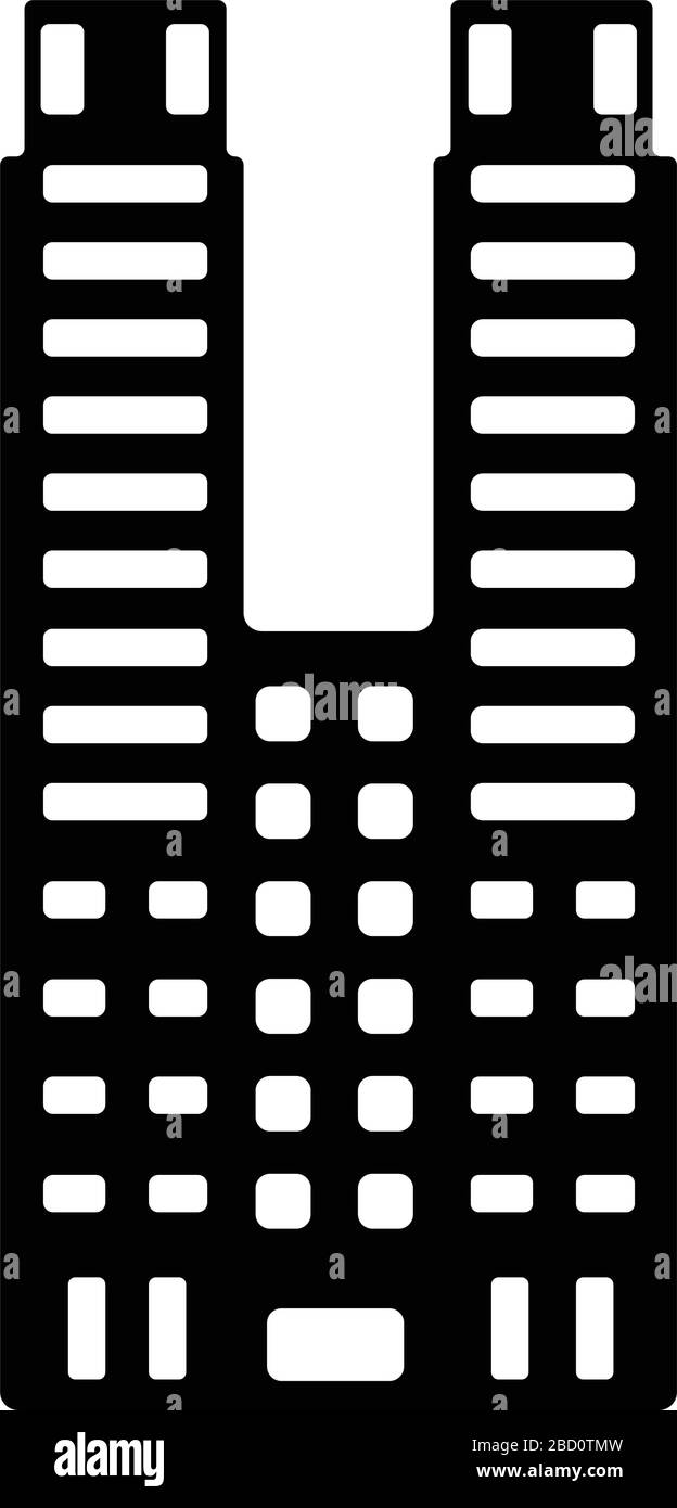 Edificio distintivo di Tokyo, illustrazione vettoriale piatta / Governo Metropolitano di Tokyo Illustrazione Vettoriale