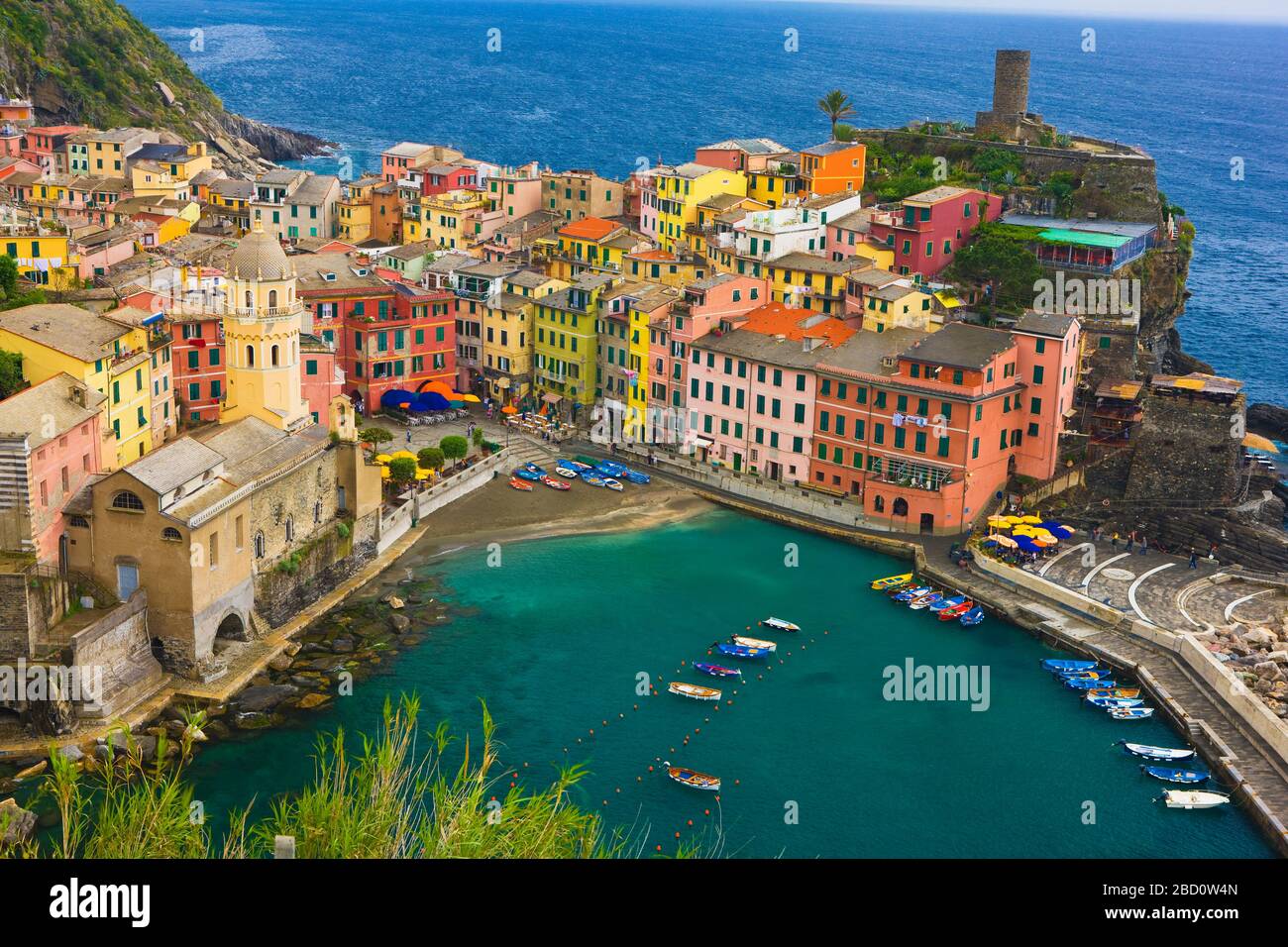 In Italia, la Liguria Cinque Terre, Vernazza Foto Stock