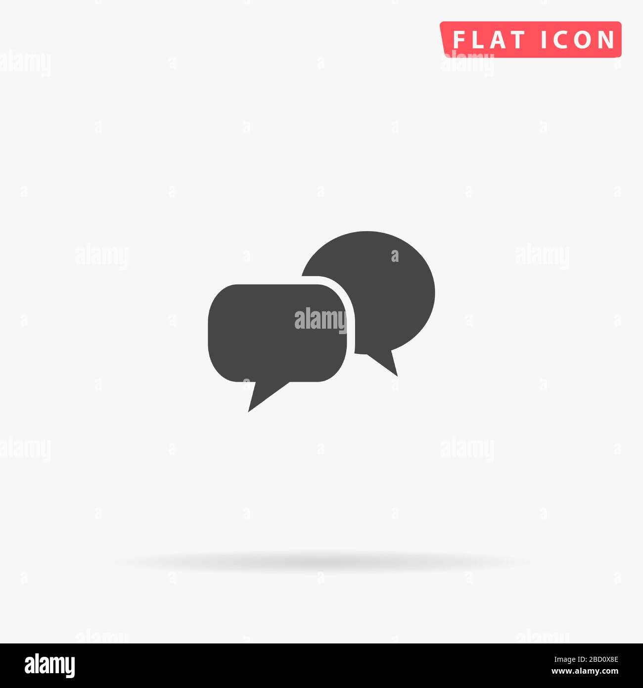 Icona vettoriale piatta Ballons di testo. Segno di stile glifo. Semplice simbolo di illustrazioni disegnate a mano per infografiche concettuali, progetti progettuali, UI e UX, sito web Illustrazione Vettoriale