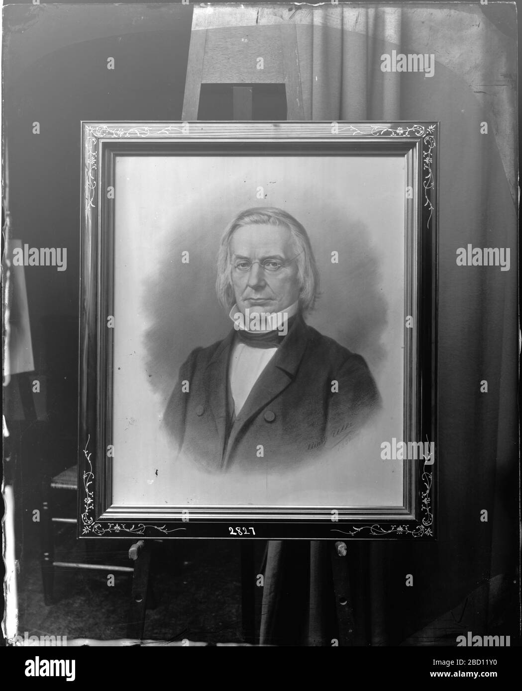 Ritratto Pittura di si Regent John Maclean 18001886. Nota anche come 2827.Vedi anche unità di registrazione 95, Box 16, cartella 48A.Ritratto pittura di John Maclean, presidente del Princeton College e un membro cittadino del Consiglio Smithsonian di Regents dal New Jersey. MAH-2827 Foto Stock