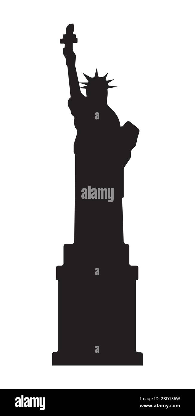 Statua della libertà silhouette illustrazione Illustrazione Vettoriale