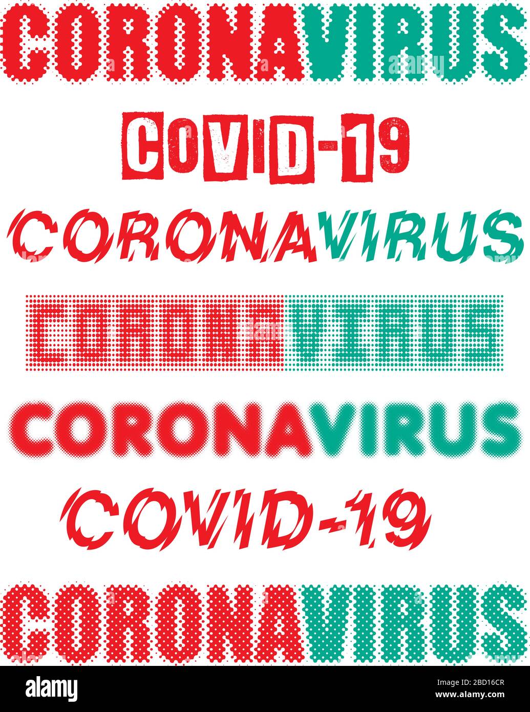 Set di loghi per gonne coronavirus e COVID-19 Illustrazione Vettoriale