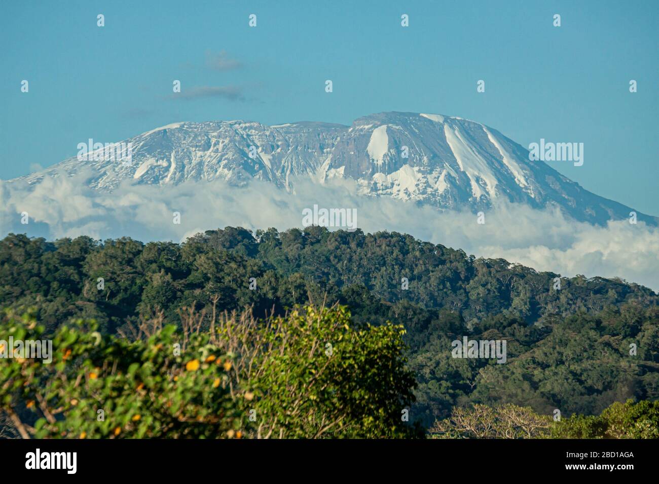 Vista sul monte Kilimanjaro, Tanzania, Africa Foto Stock