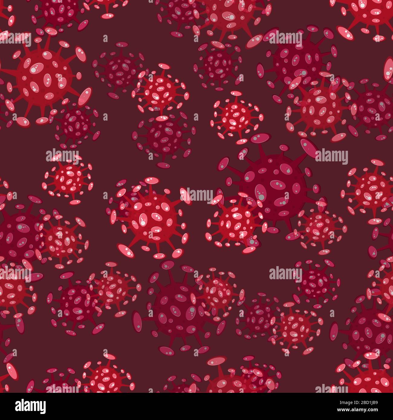 Schema senza giunture Cartoon Concept coronavirus COVID-19 nCov 2019 illustrazione vettoriale del virus Illustrazione Vettoriale