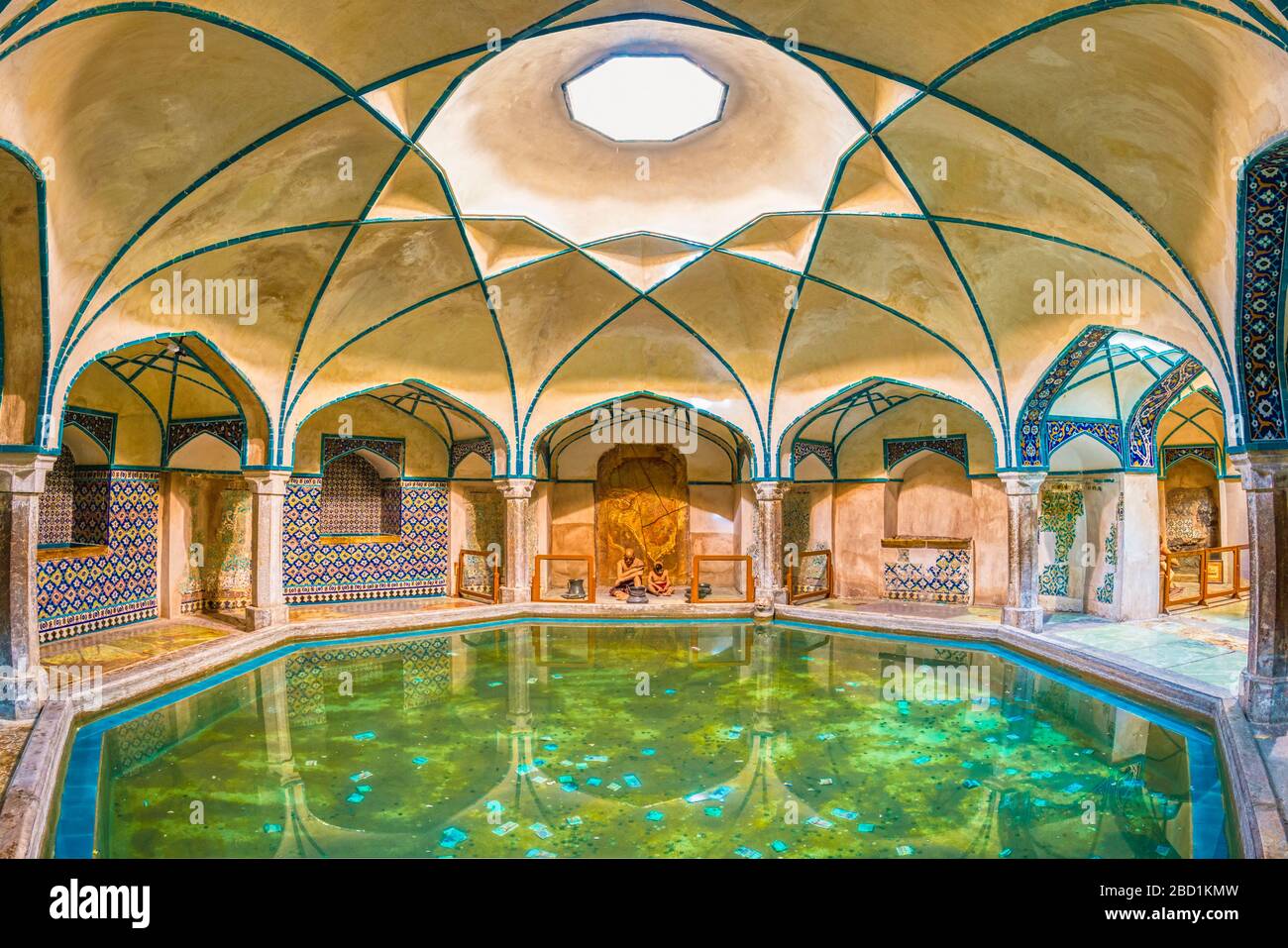 Meydan-e Gandj-e Ali Khan Square, Gandj-e Ali Khan Hammam ora un museo etnologico con figure, Kerman, provincia di Kerman, Iran, Medio Oriente Foto Stock