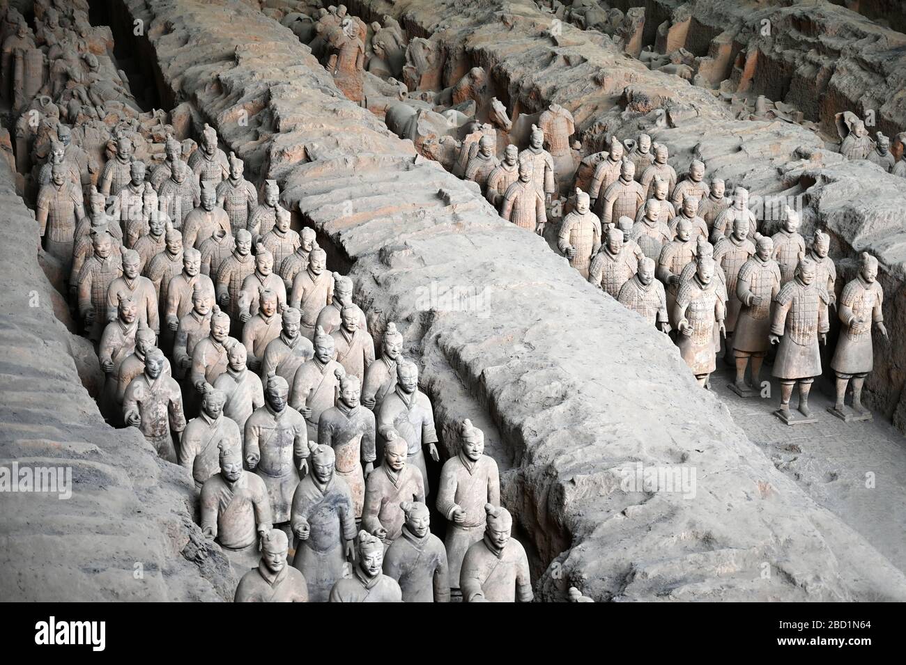 Esercito di terracotta, sculture funerarie sepolte con l'imperatore Qin Shi Huang nel 210-209 a.C., Patrimonio dell'Umanità dell'UNESCO, Xian, Shaanxi, Cina, Asia Foto Stock