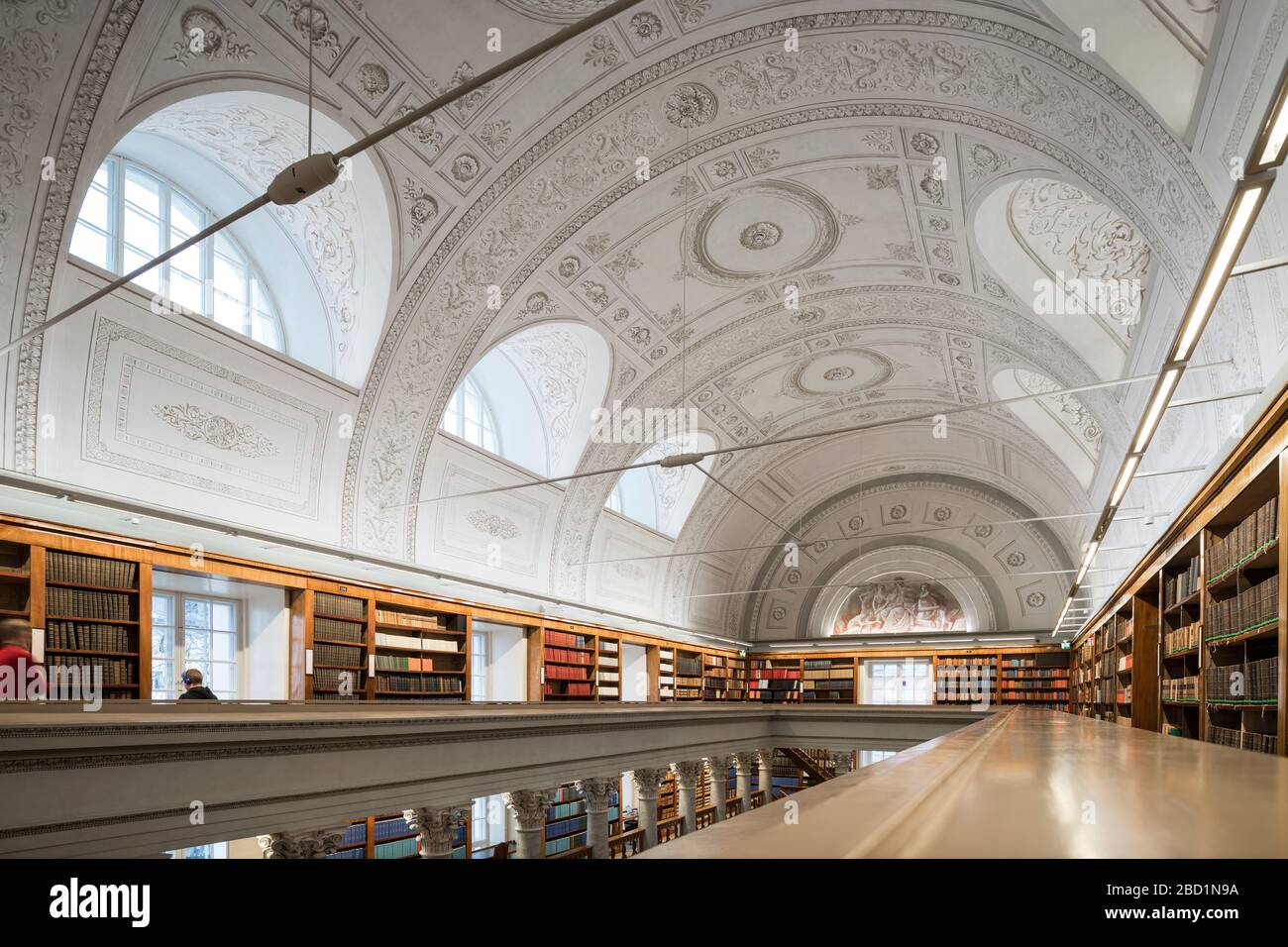Interno della Biblioteca Nazionale di Finlandia, Helsinki, Finlandia, Europa Foto Stock