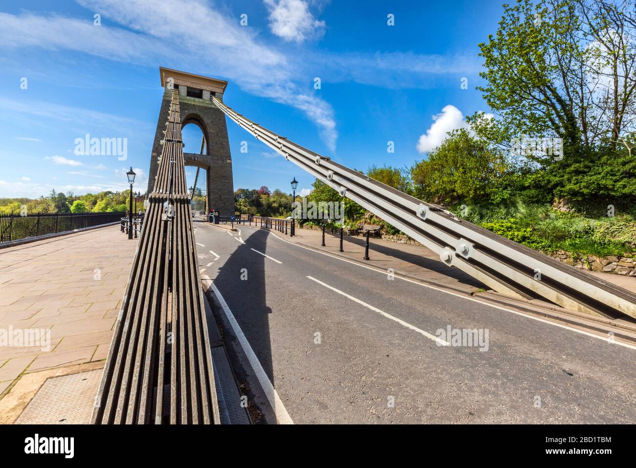 I cavi di sospensione del ponte sospeso Clifton, Bristol Foto Stock