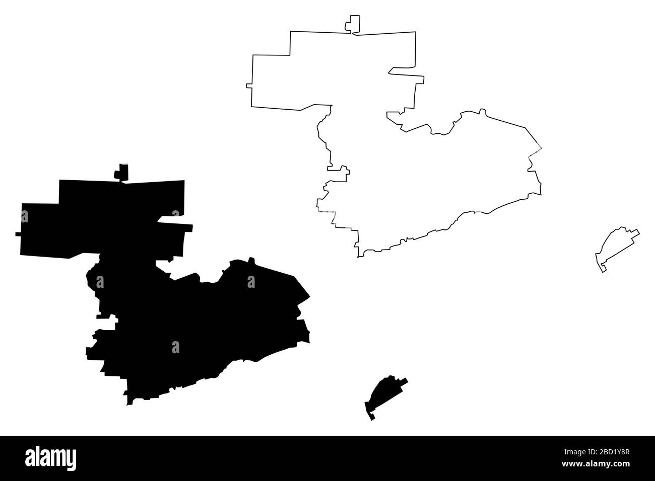 Città di Dzerzhinsk (Federazione russa, Russia, Nizhny Novgorod Oblast) mappa illustrazione vettoriale, schizzo di scarabeo Città di Dzerzhinsk mappa Illustrazione Vettoriale