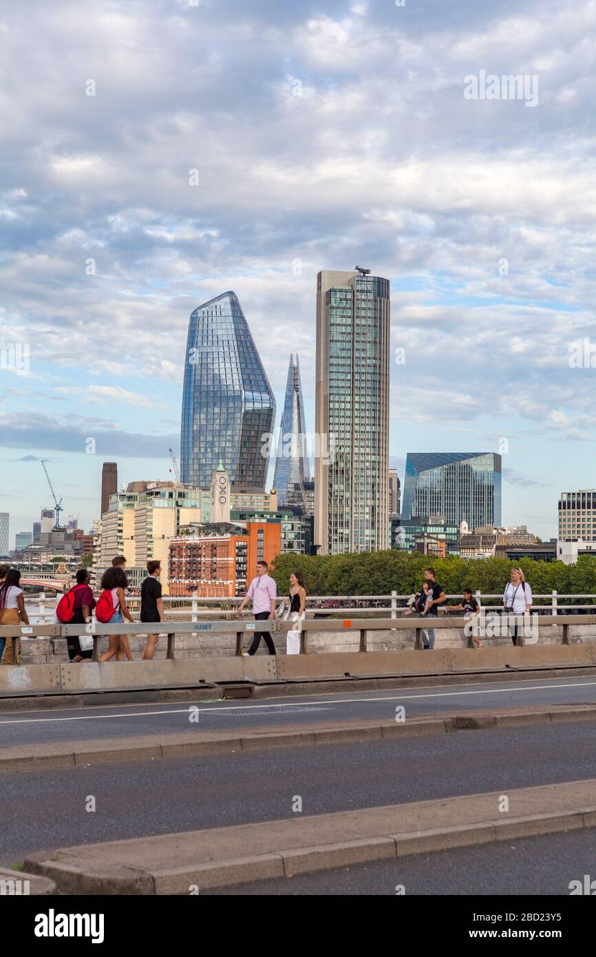 Vista di Londra dal ponte di Waterloo Foto Stock