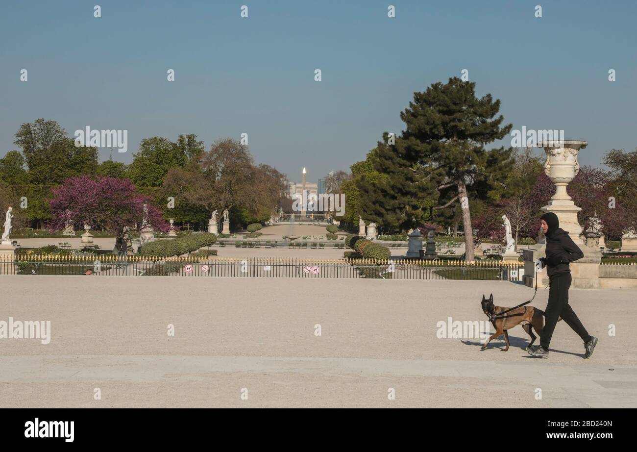 PARIGI LOCKDOWN: GIORNATA DI SOLE A PARIGI Foto Stock